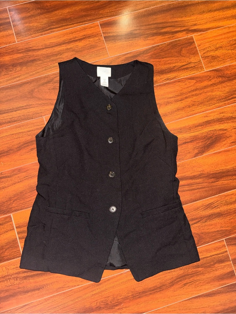 H&M Black Women's Button-Front Vest